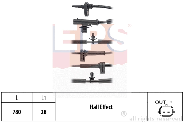 Sensor, wheel speed (EPS-1960 213)