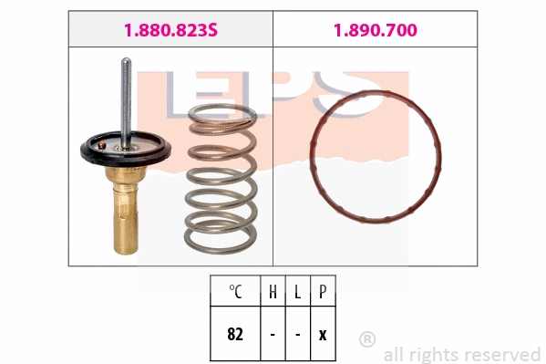 Thermostat, coolant (EPS-1880 823)