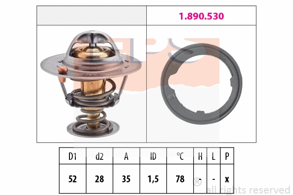 Thermostat, coolant (EPS-1880 267)