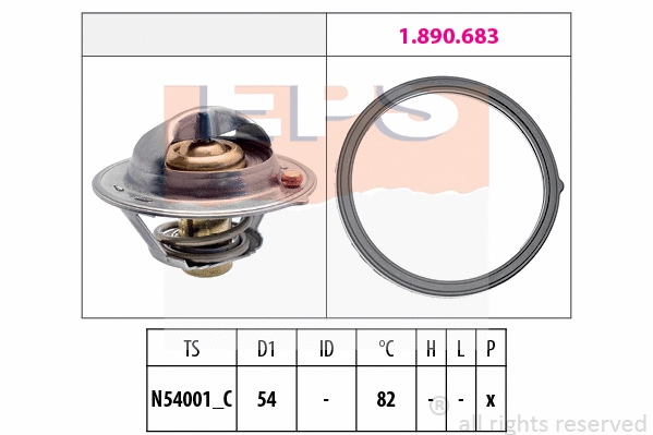 Thermostat, coolant (EPS-1880 727)