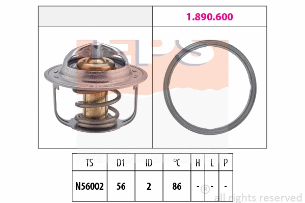 Thermostat, coolant (EPS-1880 949)