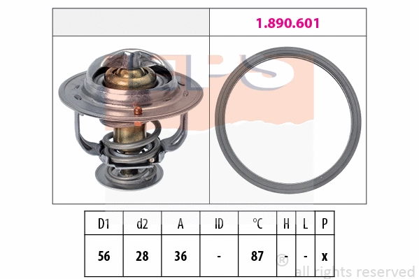 Thermostat, coolant (EPS-1880 828)