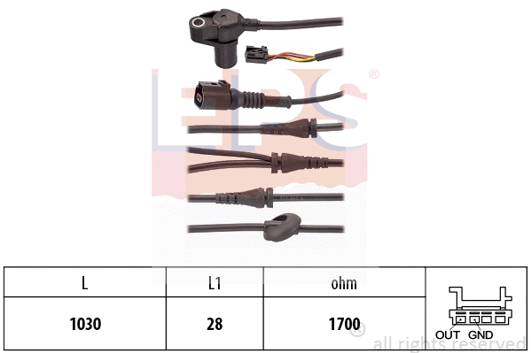 Sensor, wheel speed (EPS-1962 124)