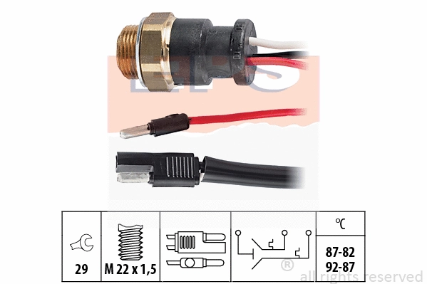 Temperature Switch, radiator fan (EPS-1850 601)