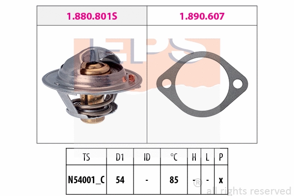 Thermostat, coolant (EPS-1880 801)