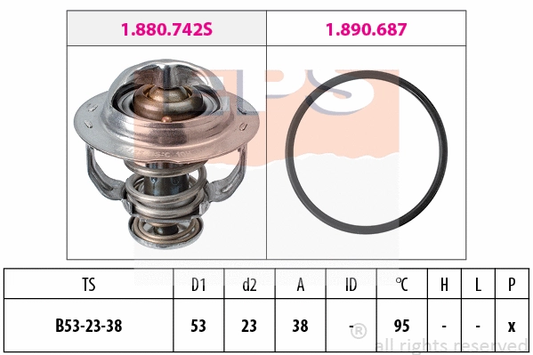 Thermostat, coolant (EPS-1880 742)