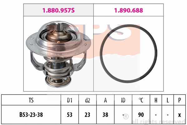Thermostat, coolant (EPS-1880 957)