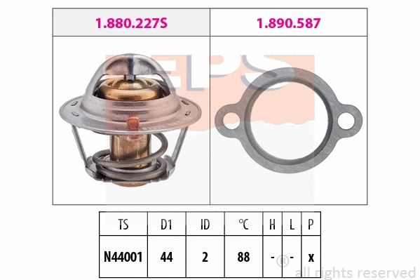 Thermostat, coolant (EPS-1880 409)