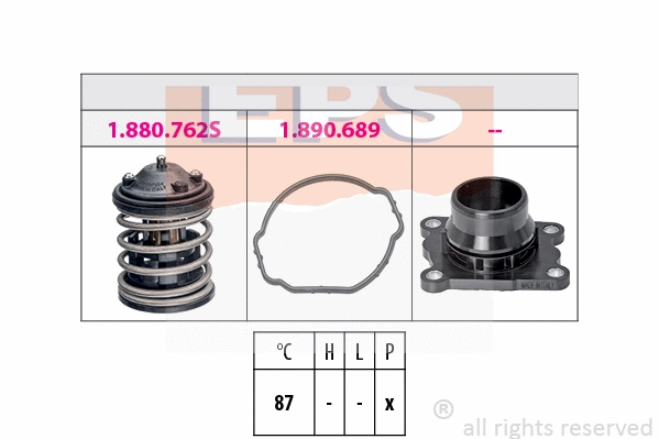 Thermostat, coolant (EPS-1880 762K)