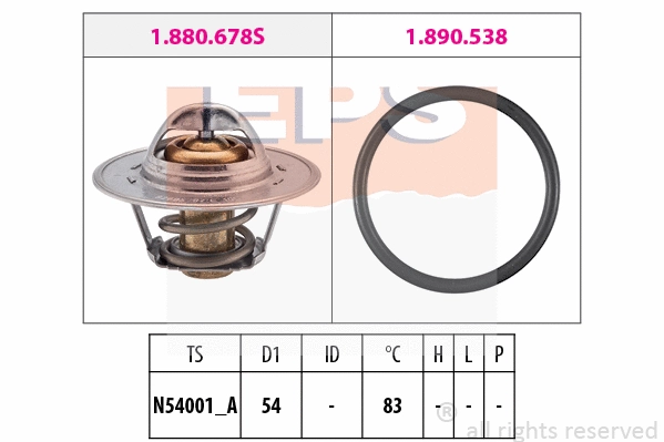 Thermostat, coolant (EPS-1880 678)