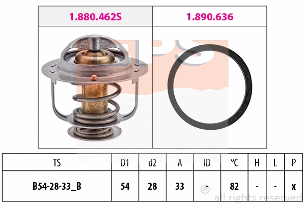 Thermostat, coolant (EPS-1880 645)