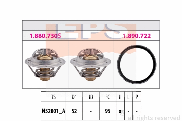 Thermostat, coolant (EPS-1880 946)