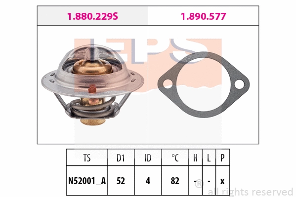 Thermostat, coolant (EPS-1880 244)