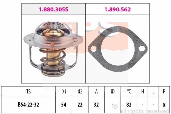 Thermostat, coolant (EPS-1880 306)