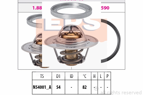 Thermostat, coolant (EPS-1880 740S)