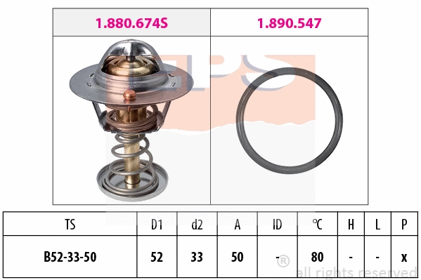 Thermostat, coolant (EPS-1880 674)