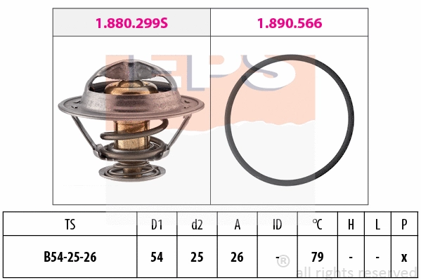 Thermostat, coolant (EPS-1880 525)