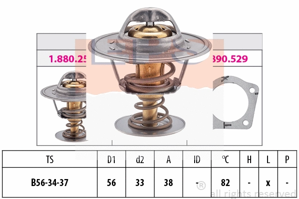 Thermostat, coolant (EPS-1880 251S)