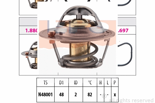 Thermostat, coolant (EPS-1880 691S)