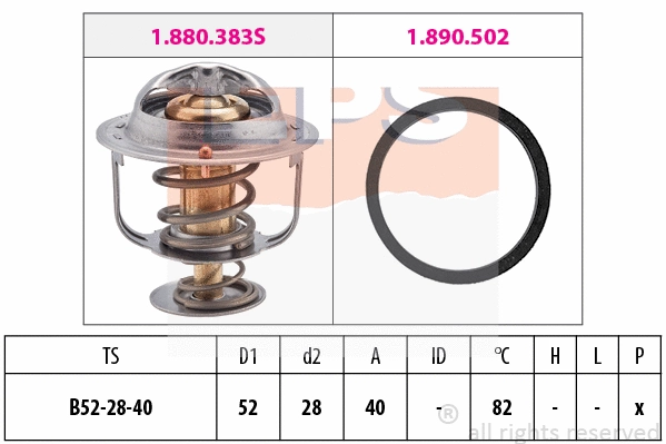 Thermostat, coolant (EPS-1880 438)