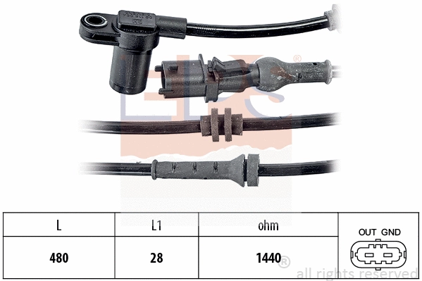 Sensor, wheel speed (EPS-1962 048)