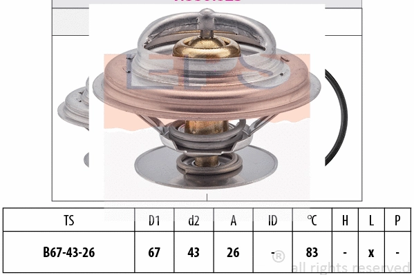 Thermostat, coolant (EPS-1880 625S)