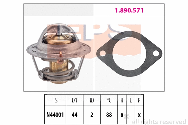 Thermostat, coolant (EPS-1880 369)