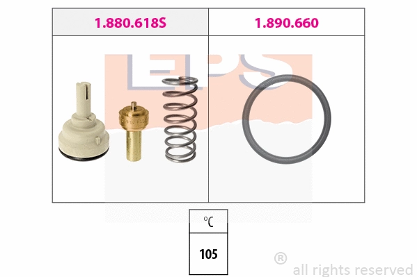 Thermostat, coolant (EPS-1880 618)