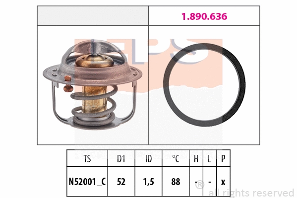 Thermostat, coolant (EPS-1880 554)