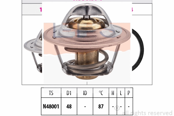 Thermostat, coolant (EPS-1880 374S)