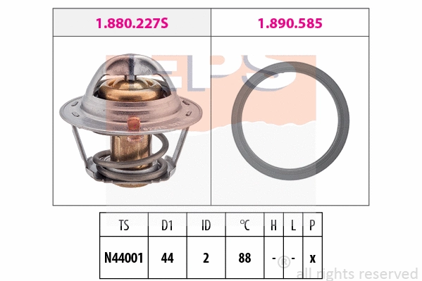 Thermostat, coolant (EPS-1880 366)