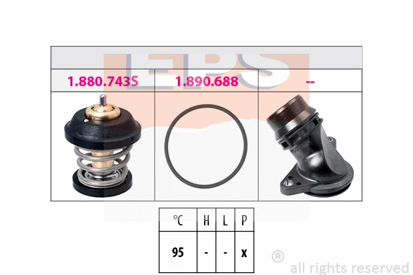 Thermostat, coolant (EPS-1880 757)