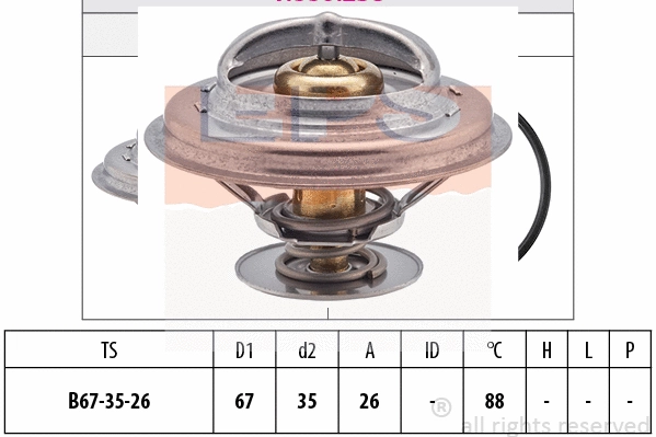 Thermostat, coolant (EPS-1880 258S)