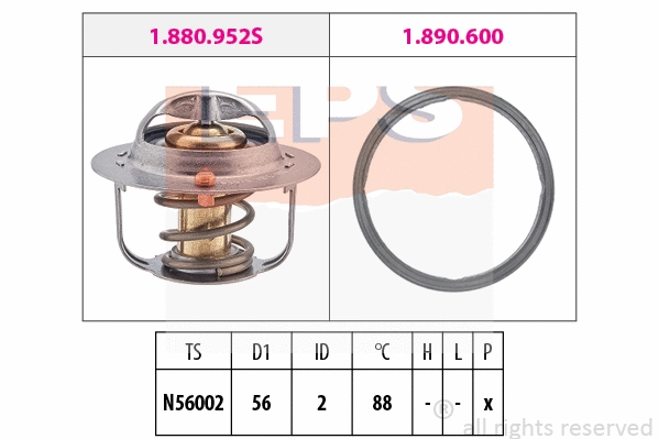 Thermostat, coolant (EPS-1880 952)