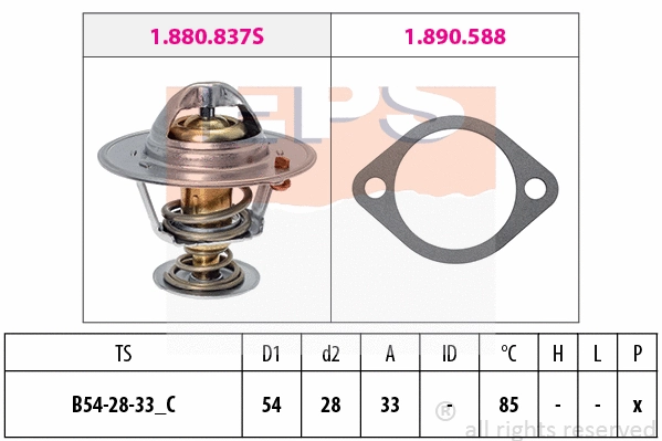 Thermostat, coolant (EPS-1880 837)