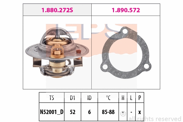 Thermostat, coolant (EPS-1880 388)