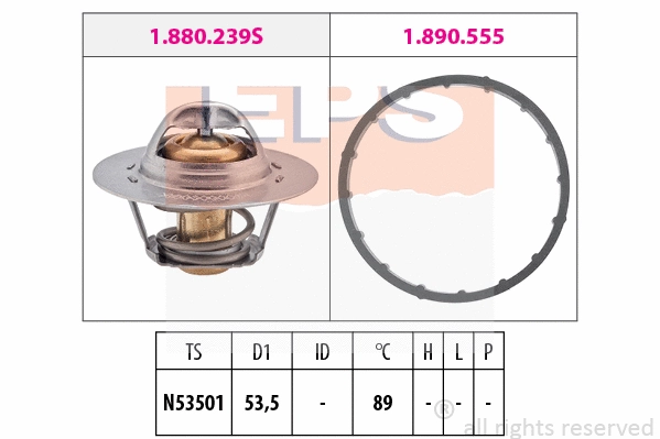 Thermostat, coolant (EPS-1880 291)