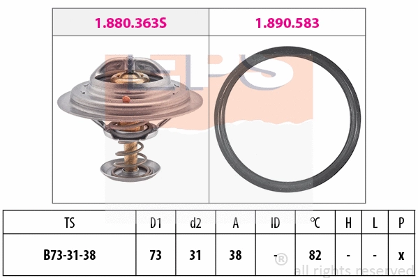 Thermostat, coolant (EPS-1880 363)
