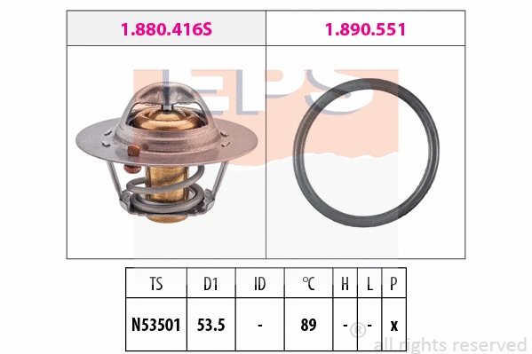 Thermostat, coolant (EPS-1880 416)