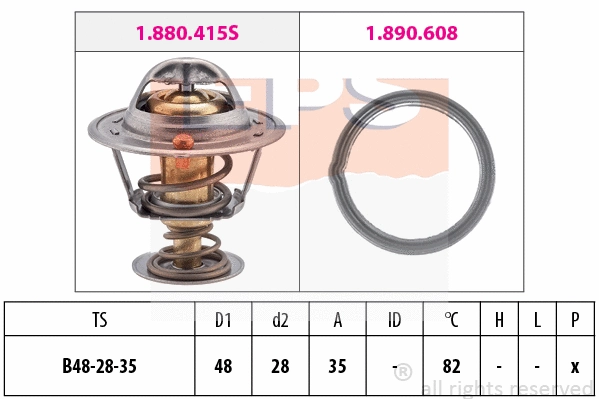 Thermostat, coolant (EPS-1880 415)