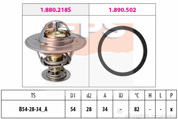 Thermostat, coolant (EPS-1880 218)