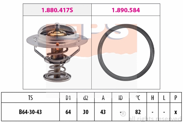 Thermostat, coolant (EPS-1880 417)