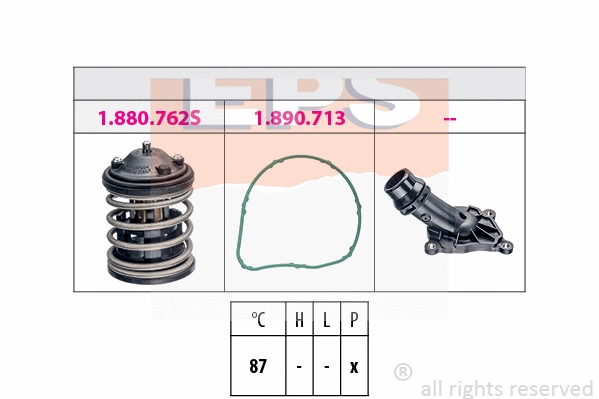 Thermostat, coolant (EPS-1880 851K)