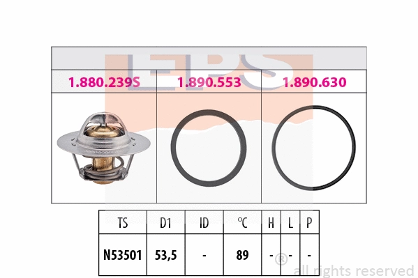 Thermostat, coolant (EPS-1880 499)