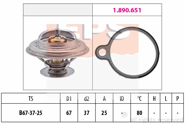 Thermostat, coolant (EPS-1880 613)