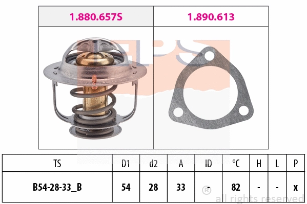 Thermostat, coolant (EPS-1880 637)