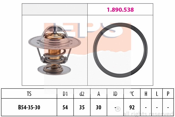 Thermostat, coolant (EPS-1880 279)