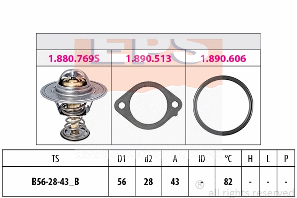 Thermostat, coolant (EPS-1880 769)