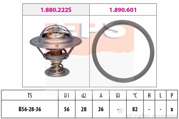 Thermostat, coolant (EPS-1880 728)