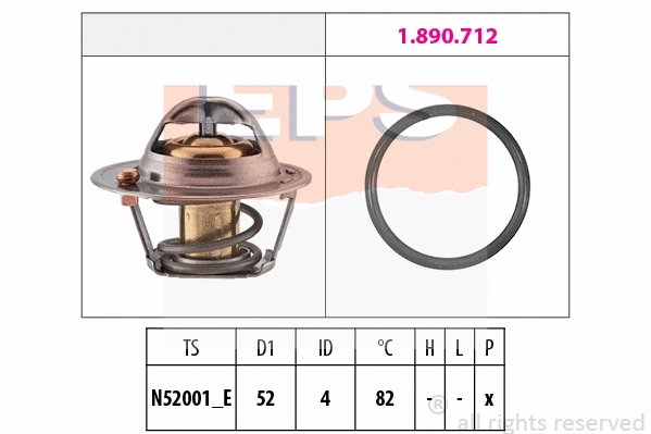 Thermostat, coolant (EPS-1880 725)